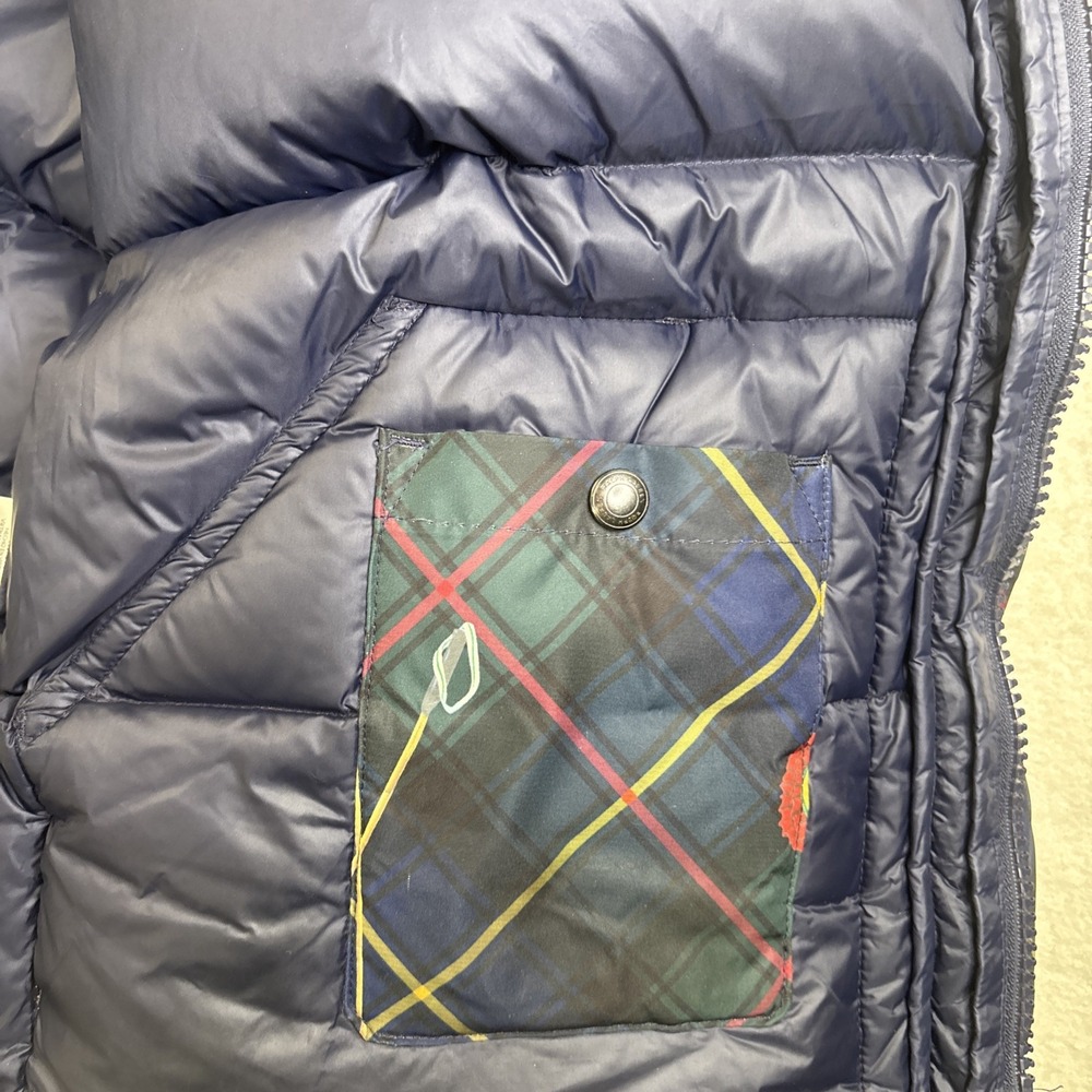 Polo Ralph Lauren Equestrian Horse AOP Puffer Jacket Down Filled Tartan Plaid L - Picture 11 of 16